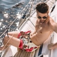 thumbnail image 2 of luoweisi Men's Beach Shorts Quick Dry Swim Trunks with Mesh Lining Rose and Leopard L, 2 of 5
