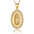 thumbnail image 1 of Joyería religiosa para mujer, colgante de latón con microincrustaciones de circón, colgante de Virgen María, collar de creyente para mujer--D338-B Sincero Electrónica, 1 of 7