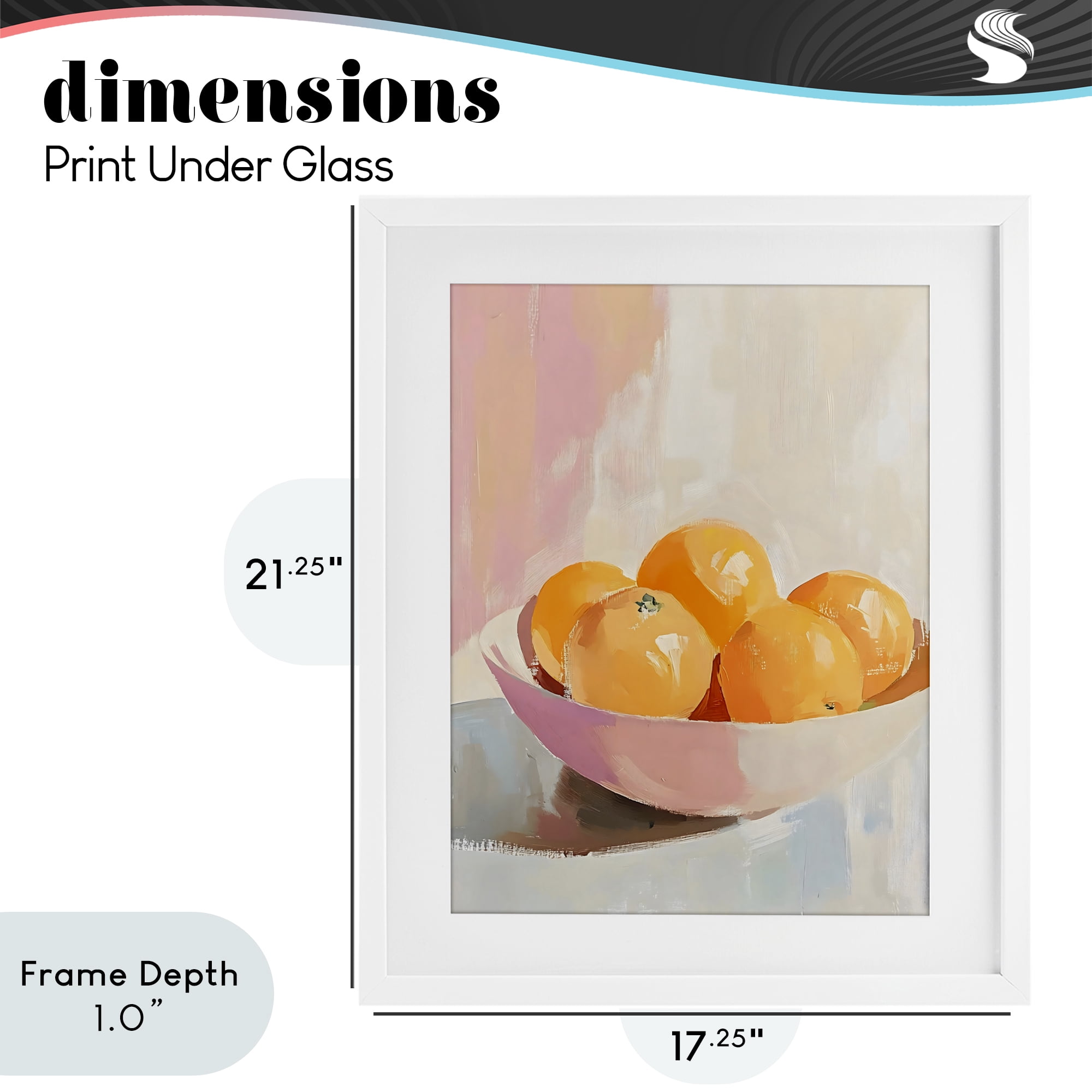 Stupell Industries Pastel Bowl of Oranges White Framed Print Under Glass, design by The Prints Vibe