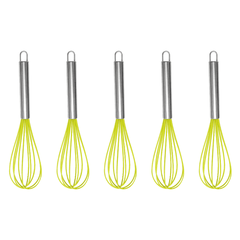 5 Pcs Colorful Kitchen Mini Silicone Whisks - Mini Whisk Stainless