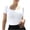 White, variant on Women's Square Neck Short Sleeve Bodysuit Slim Fit Sexy Body Suit Basic Jumpsuit Shirts Solid Color Pit Striped Womens Rompers