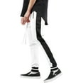 thumbnail image 2 of Ma Croix Men's Skinny fit Two Tone Stripe Track Pants Jogger with Zipper Pockets, 2 of 7