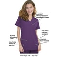 thumbnail image 3 of Green Town Scrubs for Women - 4 Pocket V-Neck Scrub Top, Stretch Fabric, Easy Care Uniforms, 3 of 7
