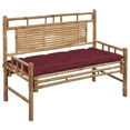 thumbnail image 1 of vidaXL Garden Bench with Cushion 120 cm Bamboo, 1 of 5