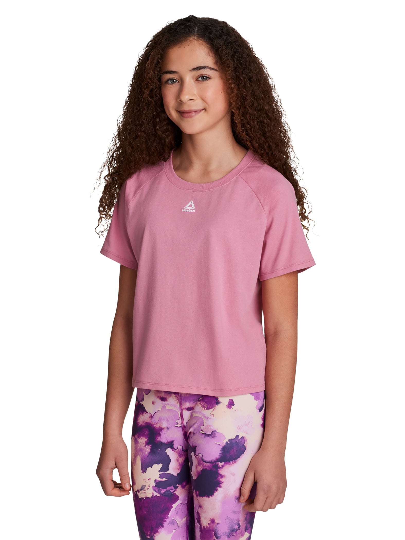 Reebok Girl’s Athletic Boxy Short Sleeve Graphic T-Shirt, Sizes 4-18