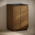 thumbnail image 4 of St. Tropez 24" Freestanding Bathroom Vanity in Brown Oak with Black 3-Hole Centerset Sink Top, 4 of 7