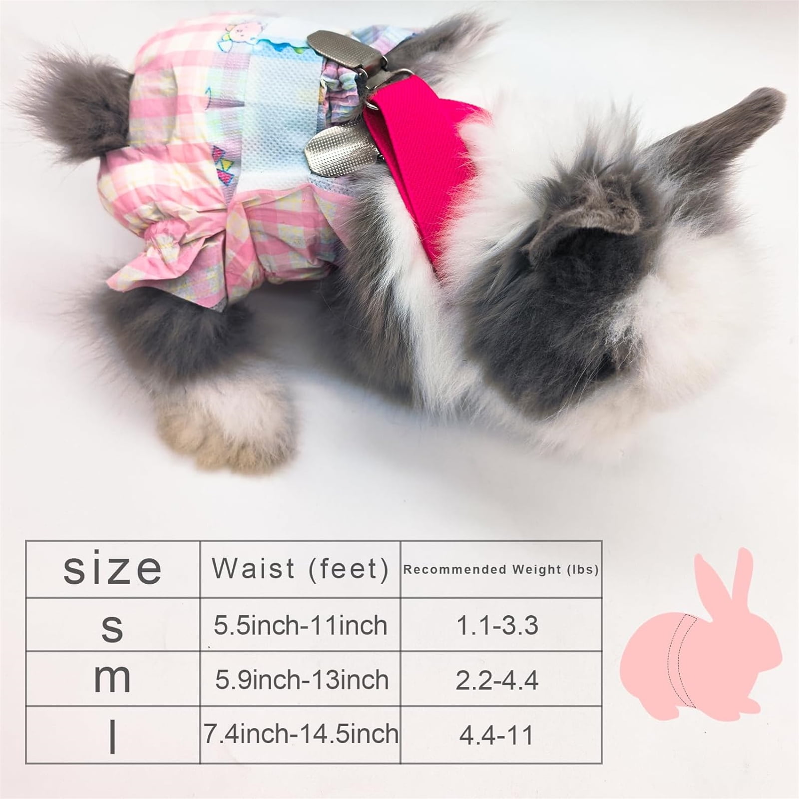 Disposable Rabbit Diapers,Small Pee Pads,with Rabbit Suspenders for Diapers Female,Squirrel Diapers,for Bunny Guinea Pig Kitten Hedgehog Sindoor and Outdoor Activities.(10PCS)