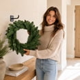thumbnail image 4 of Fmbmuo Artificial Christmas Wreath, 17.72 inch Pine Needle Front Door Wreath, Green Leaves Greenery Indoor Outdoor Wreath Christmas Decorations, 4 of 5