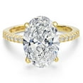 thumbnail image 2 of Gem Stone King 5.16 Cttw IGI Certified Lab Grown Diamond in 14K Yellow Gold Engagement Ring for Women | Oval Center Diamond 5.00 Ct | D-E Color | VS1-VS2 Clarity | Size 8, 2 of 6