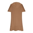 thumbnail image 5 of YueHuiYing Women's Casual Short Sleeve Hooded Dress with Ruffled Hem and Relaxed Fit - Flowy Loose Tunic Style for Everyday Comfort, 5 of 9