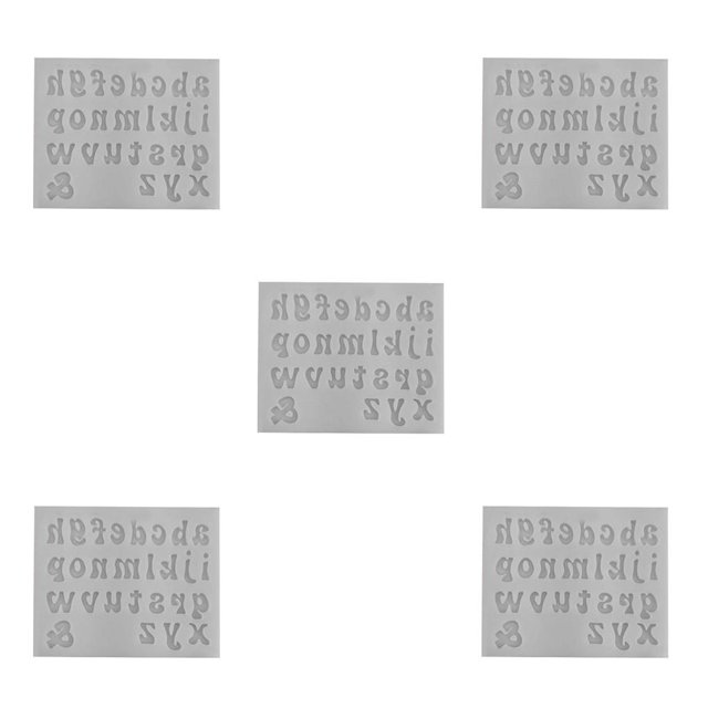 Naiovety Moldes para fondant, molde en relieve para manualidades, fundición de caramelos, minúsculas/gris claro Type2 NO2 Naiovety CBP269197