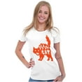 thumbnail image 3 of Vintage Halloween Scaredy Cat Cute Womens Fitted Plus Size Graphic Tee Brisco Brands 2X, 3 of 5