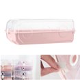 thumbnail image 4 of Caja de plástico transparente para guardar zapatos, 2 unidades, tipo concha gruesa, organizador para el hogar y la tienda (rosa), 4 of 8