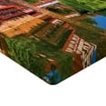thumbnail image 2 of Ambesonne Rustic Fitted Sheet, Summer View German Town, Twin Size, Orange Blue Green, 2 of 3