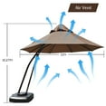thumbnail image 4 of Costway 11FT Outdoor Cantilever Offset Hanging Umbrella w/ Base Wheel Tan, 4 of 10