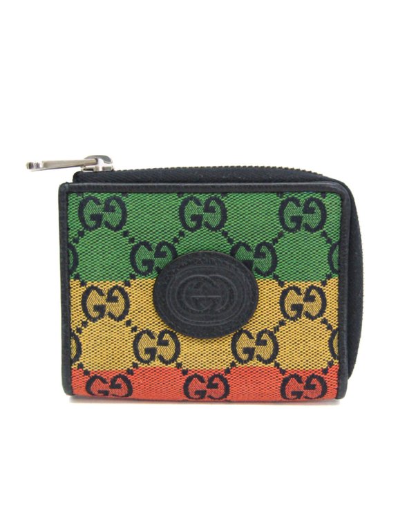 Pre-Owned Gucci Interlocking G Compact Wallet 657577 Men,Women GG Canvas,Leather Wallet...