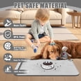 thumbnail image 2 of JOUALY Dog Food Mat- Silicone Pet Placemat for Food and Water - 24" x 36" Pet Feeding Mats with Residue Collection Pocket - Waterproof Dog Cat Bowl Mat with High Edges to Prevent Water Food Spills, 2 of 5