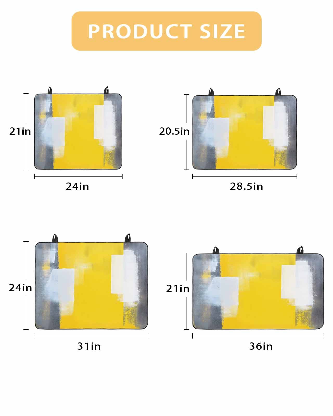 nqOlkjepod Large Induction Cooktop Protector Mat 24"x21", Yellow Grey Stove Top Covers for Electric Stove, Oil Painted Modern Abstract Vintage Stove Burner Cover Mats, Glass Top Stove Cover