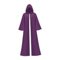 thumbnail image 3 of Capa de Halloween, bata, vestido gótico, capa larga con capucha, disfraz de mascarada Violeta XXL, 3 of 8