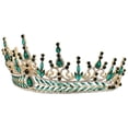 thumbnail image 4 of Corona barroca exquisita corona de diamantes de imitación tocado fiesta tiara adorno para el cabello, 4 of 7