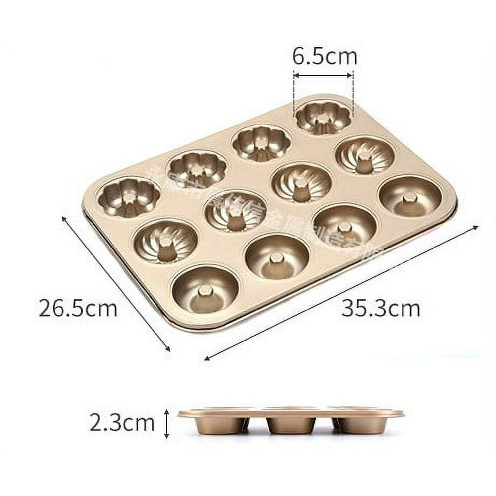 One Mold Three Shape, Mini Fluted Pan Cake Pan Alloy Steel, Fluted