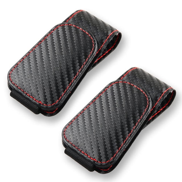 Soporte magnético de cuero para lentes de sol para auto, 2 piezas