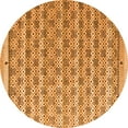 thumbnail image 1 of Ahgly Company Indoor Round Abstract Orange Modern Area Rugs, 4' Round, 1 of 4