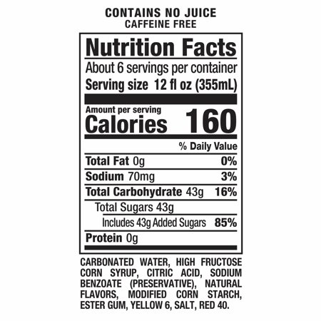 Crush Caffeine Free Orange Soda Pop, 2 L, Bottle
