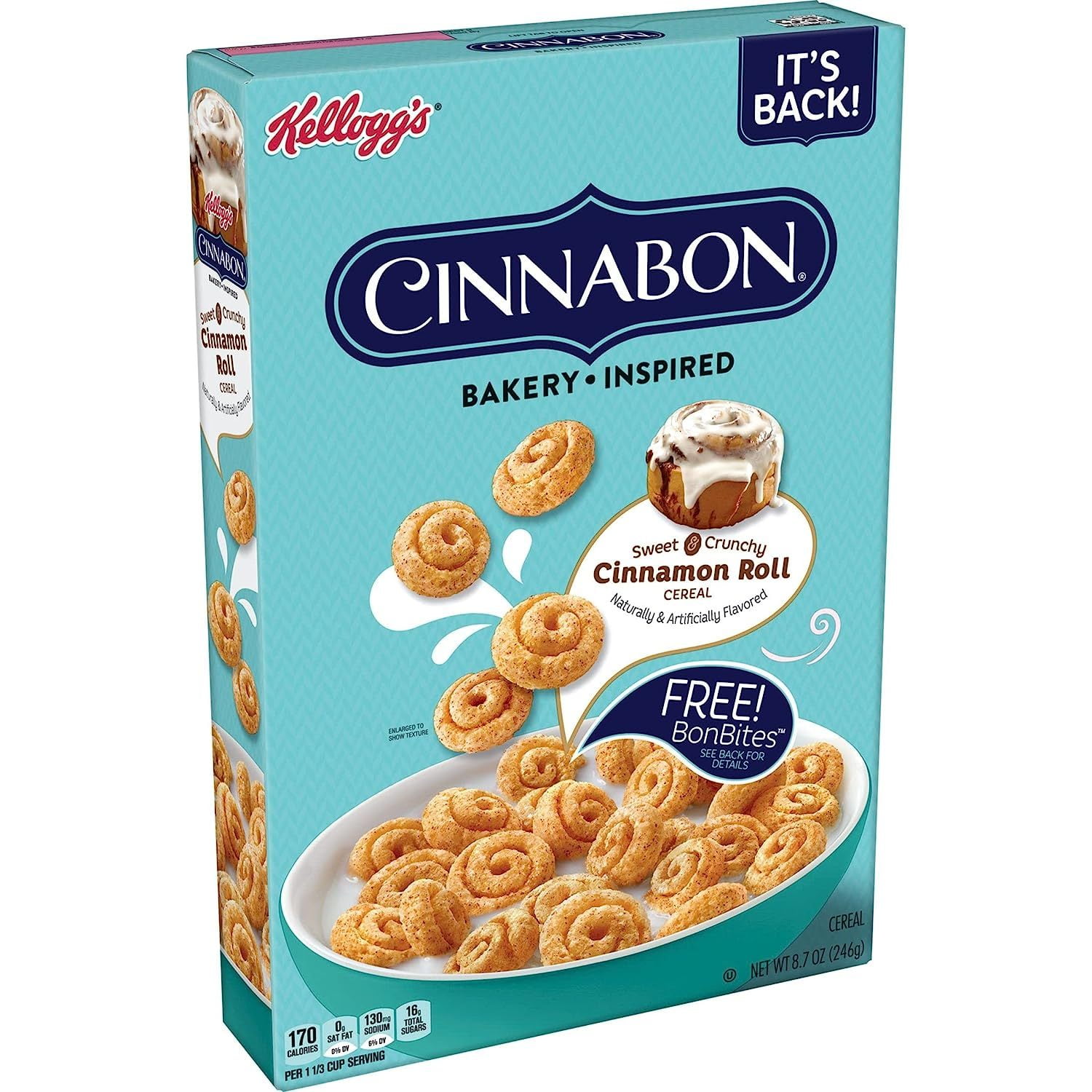 Cinnabon Cold Breakfast Cereal, 7 s and Minerals, Kids Snacks, Original
