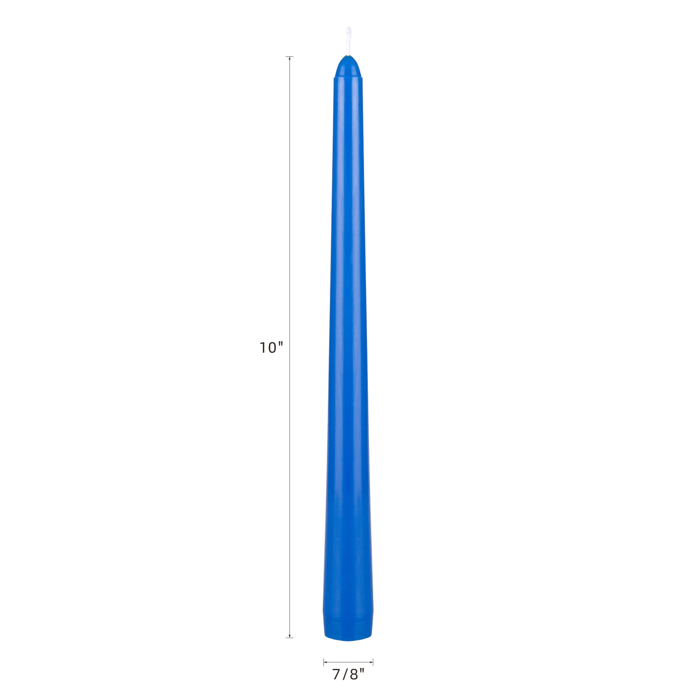 Mega Candles 12 pcs Unscented Blue Taper Candle, Hand Poured Wax Candles 10 Inch x 7/8 Inch, Home Décor, Wedding Receptions, Baby Showers, Birthdays, Celebrations, Party Favors & More