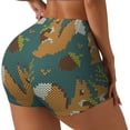 thumbnail image 2 of Kdxio Knitted Woodland Squirrel Print Workout Shorts for Women Seamless Soft Smooth Gym Yoga Scrunch Active Shorts, 2 of 5