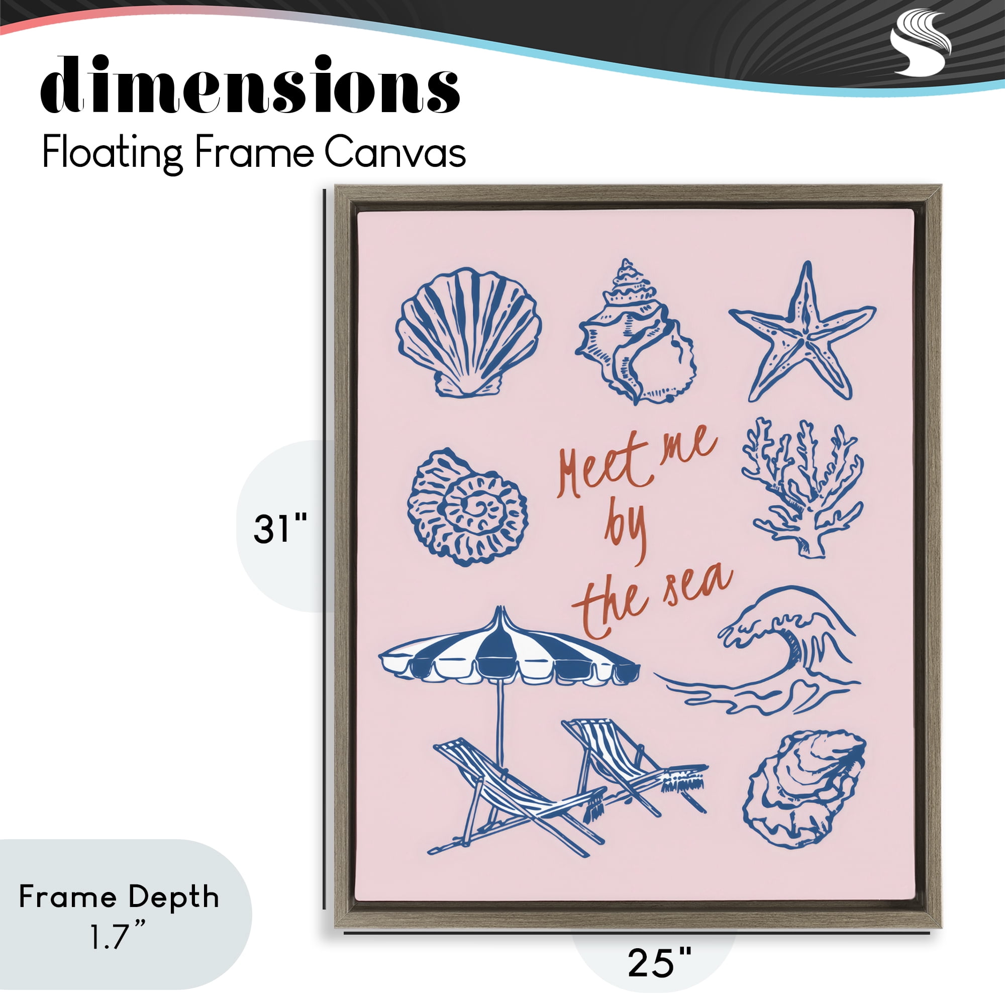 Stupell Industries Meet Me By The Sea Brown Framed Floater Canvas Wall Art, design by The Prints Vibe