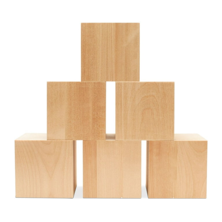 20 Pack 2 Inches Unfinished Wood Cubes Blocks - Natural Wooden Square  Blocks Great for Crafts Making