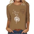 thumbnail image 2 of Jewelreauty Women Tunic Tops Elbow Length Round Neck Floral T-Shirts Summer Casual Basic Tee, 2 of 5