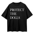 thumbnail image 2 of Trendfront Womens Protect The Dolls Graphic T Shirt Letters Print Crewneck Short Sleeve Tee Oversized Loose Fit Streetwear Casual Summer Tops, 2 of 3