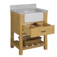 thumbnail image 6 of Charlotte 30" Farmhouse Bathroom Vanity with Driftwood Cabinet and Carrara Marble Top, 6 of 7