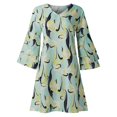 thumbnail image 4 of Robes de Plage pour Femmes Mode Nouvelle Mode Femmes Été Décontracté Col en V Imprimé Manches 3/4 Robe Mini Pliée pour Été Décontracté Rendez-Vous Vacances Plage, 4 of 6
