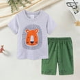 thumbnail image 2 of HCNTES Toddler Baby Boys 2 Piece Outfits Boy Spring Summer Clothes Kids Sport T Shirts and Shorts Kid Outfit Sets For 2t 3t 4t 5t 6t 7t 8t Kid Short(G-Green,3-4 Years), 2 of 5