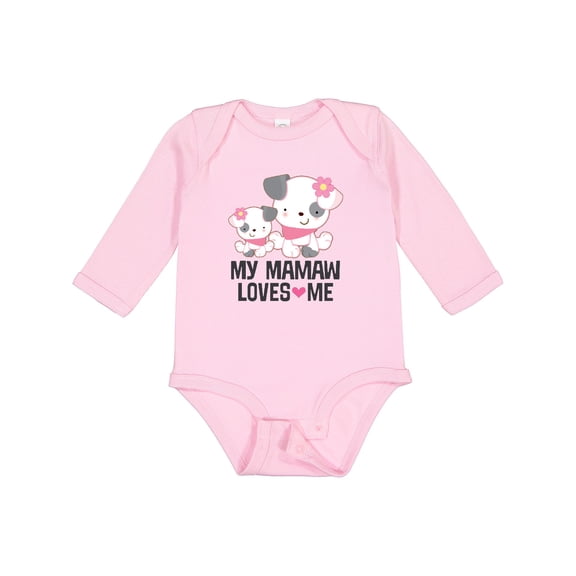 Inktastic My Mamaw Loves Me Girls Granddaughter Girls Long Sleeve Baby Bodysuit