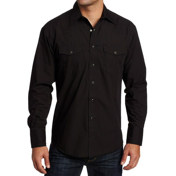 Wrangler Men's Western Snap-Front Long-Sleeve Shirt 