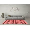 thumbnail image 3 of Ahgly Company Machine Washable Indoor Square Abstract Red Modern Area Rugs, 7' Square, 3 of 4