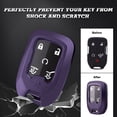 thumbnail image 5 of Xotic Tech Purple Black Soft TPU Full Covered Keyless Entry Remote Smart w/Button Fob Cover Compatible with GMC Yukon/XL/Denali/Acadia/Terrain/Sierra 1500 2500 3500 or Chevrolet Silverado 1500 2500HD, 5 of 9