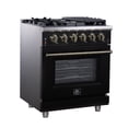 thumbnail image 2 of Forno Massimo 30-Inch Black Freestanding Gas Range, 5 Burners, True Convection Oven, 2 of 13