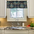 thumbnail image 2 of Yayeee Kitchen Valance Rod Pocket 54" x 18" Living Room Window Curtain, Gold Peacock Pattern, 2 of 6