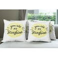 thumbnail image 6 of Ambesonne White Throw Pillow Cover 4 Pack, Hand Drawn Sun Romance, 20", Pale Yellow Black, 6 of 7
