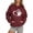 Wine, variant on Women's Hoodies & Sweatshirts Casual Star Print Letter Pullover Hooded Sweatshirt for Everyday Wear