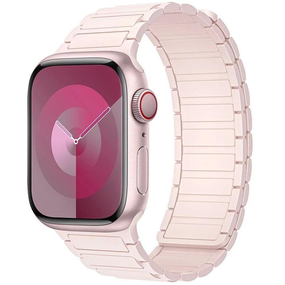 Yepband Silicone Magnetic Link Band Compatible with Apple Watch Bands 45mm 44mm 42mm 49mm 41mm 40mm 38mm, Thin Silicone Link Loop Magnet Wristband Replacement iWatch SE Ultra Series 9 8 7 6 5 4 3 2 1