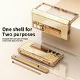 thumbnail image 3 of Elehold for Samsung Galaxy Z Fold 7 Case with S Pen & Pen Holder, Aluminum Alloy Shockproof Rugged Case Hinge Protection Screen Protector Kickstand, Gold+Dark Gold, 3 of 7