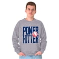 thumbnail image 4 of Baseball Player Power Hitter Fan Men's Big & Tall Crewneck Sweatshirt Brisco Brands 2X, 4 of 5