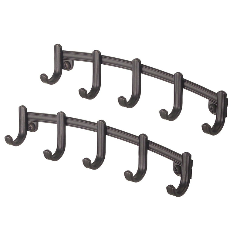 Mdesign Steel Hook Rack And Modern Key Holder For Wall - 2 Pack